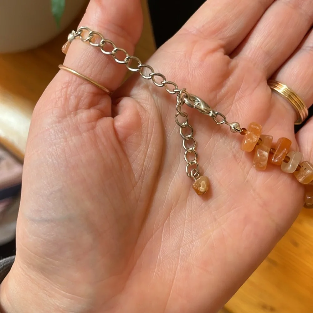 Vintage Orange Honey Stone Necklace